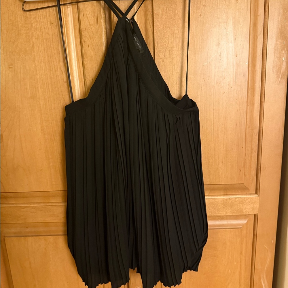 Black Pleated Halter Top